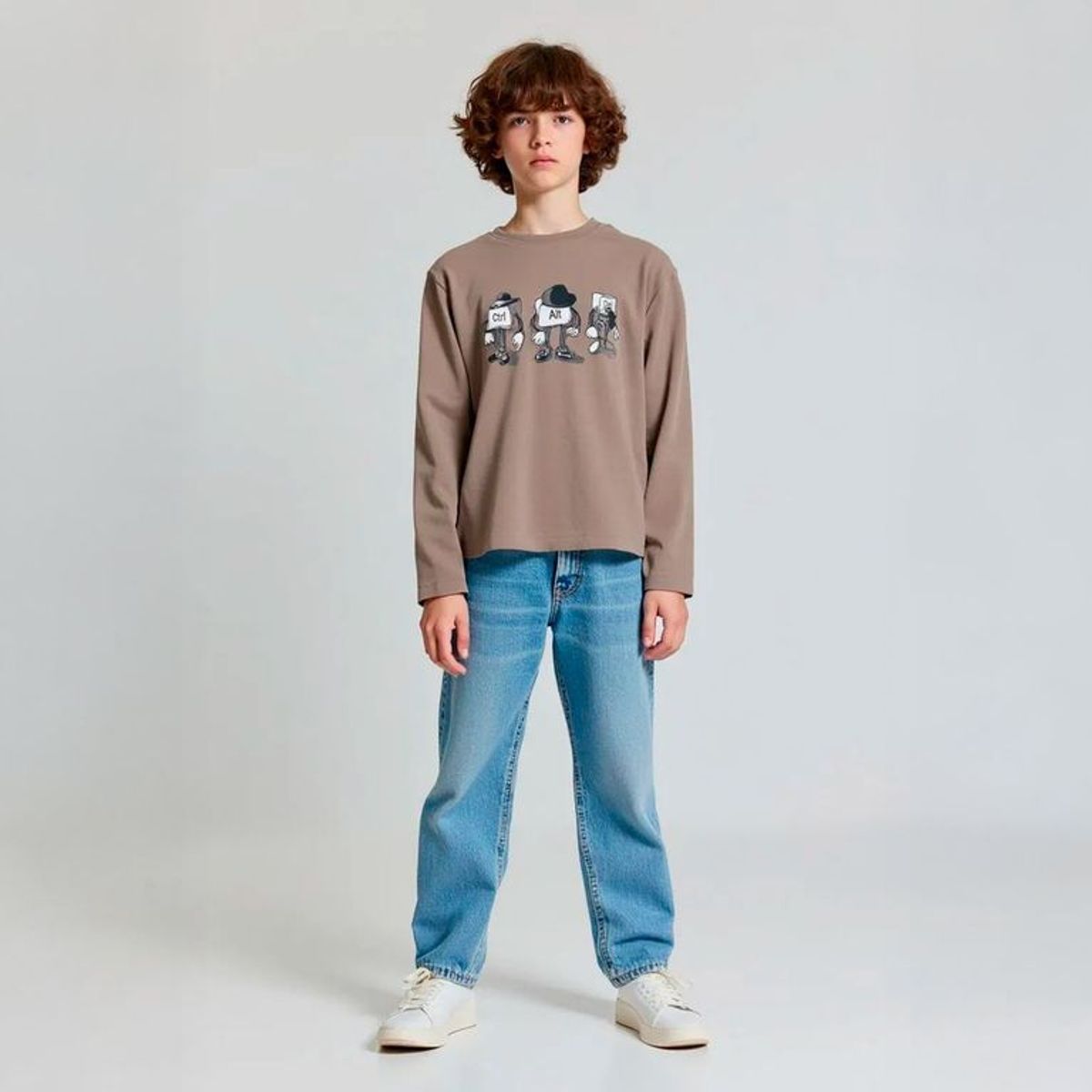 FEDERATION - Polo Federation Manga Larga Algodón Niño Estampada Casual