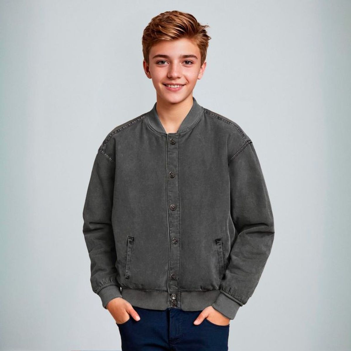 FEDERATION - Casaca Federation Denim Manga Larga Bomber Niño