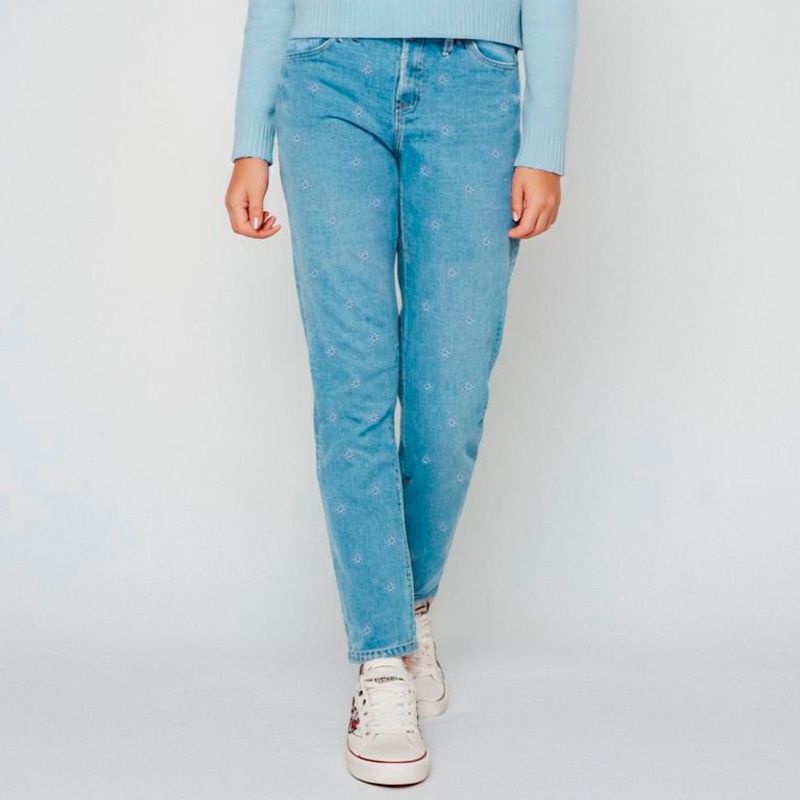 ELEVEN - Jeans Eleven Casual Fit Straight Flores Niña Algodón Poliéster