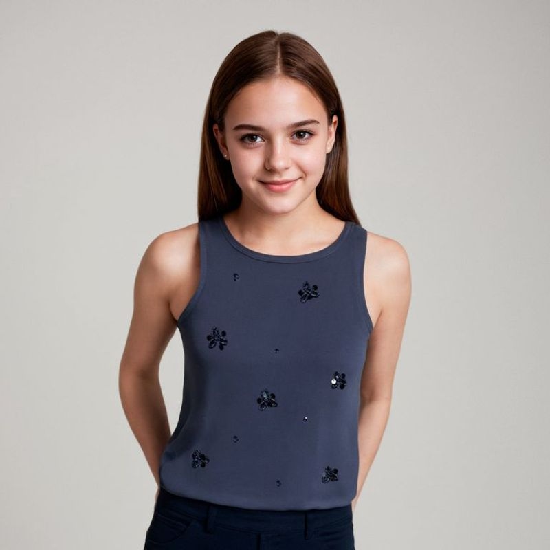 ELEVEN - Polo Eleven Sin Mangas Diseño Casual Niña Algodón