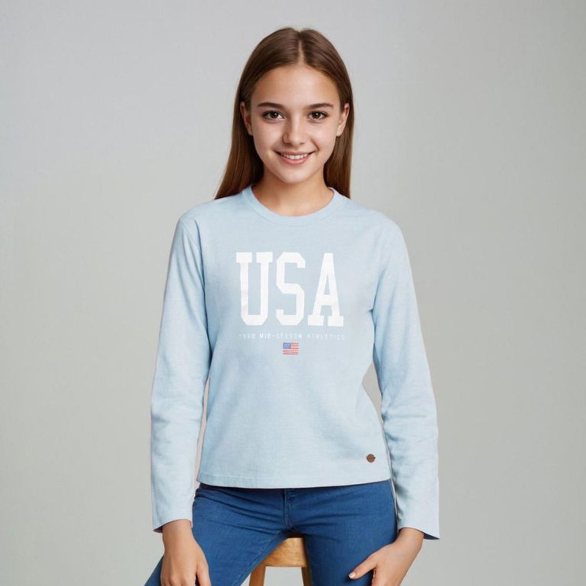 ELEVEN - Polo Casual de Algodón Manga Larga Eleven Niña Estampada