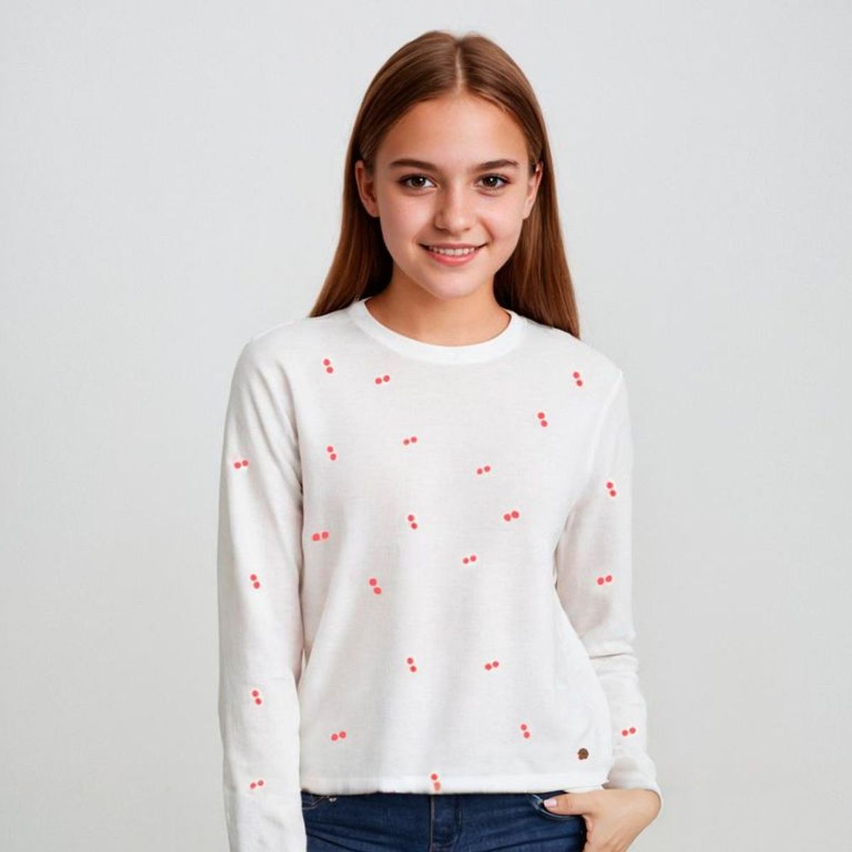 ELEVEN - Polo Casual Algodón Estampada Eleven Niña Manga Larga