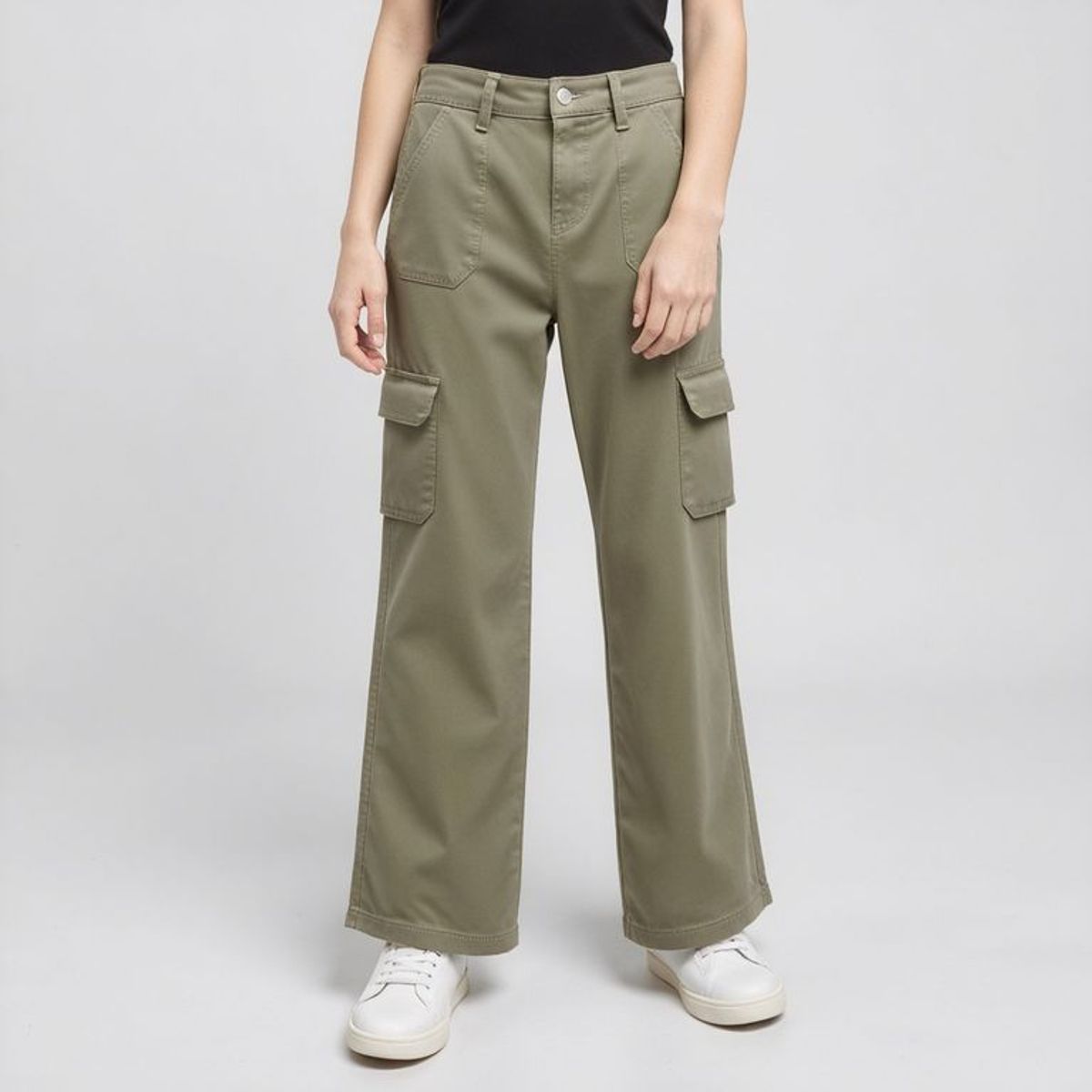 ELEVEN - Pantalón Eleven Cargo Tiro Alto Niña Algodón