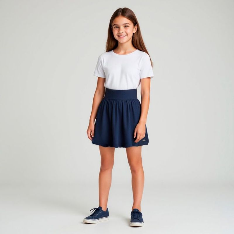 ELEVEN - Falda Eleven Mini Algodón Tiro Alto Niña Azul Marino