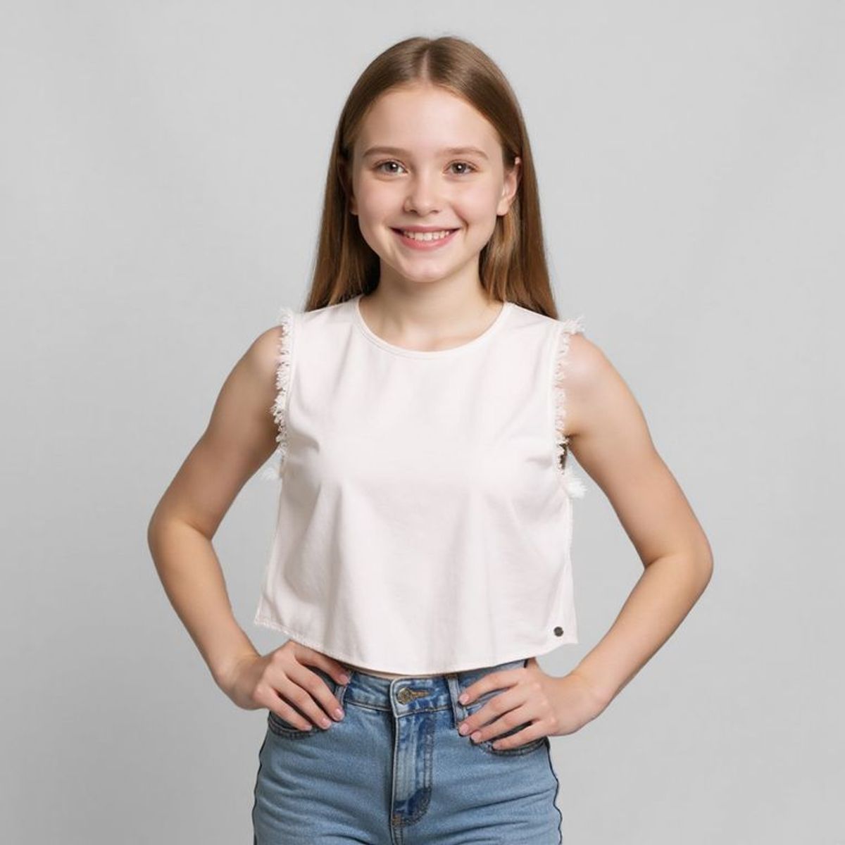 DOO AUSTRALIA - Blusa Doo Australia Casual Lino Manga Corta Niña