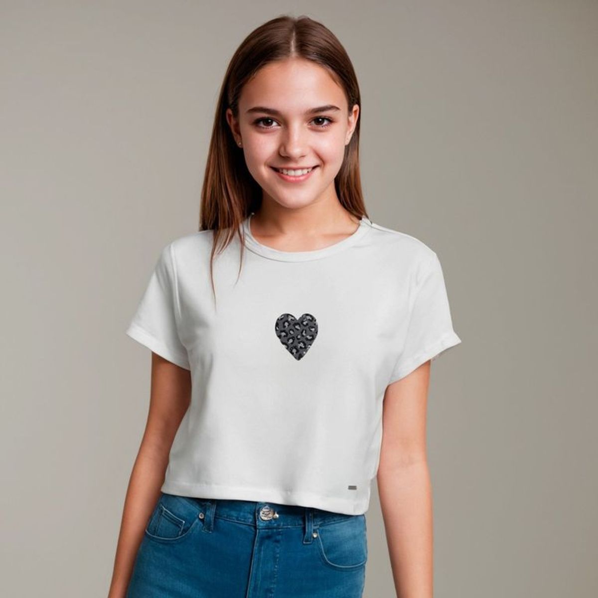 ELEVEN - Polo Eleven Crop Fit Niña Algodón Estampado Corazón