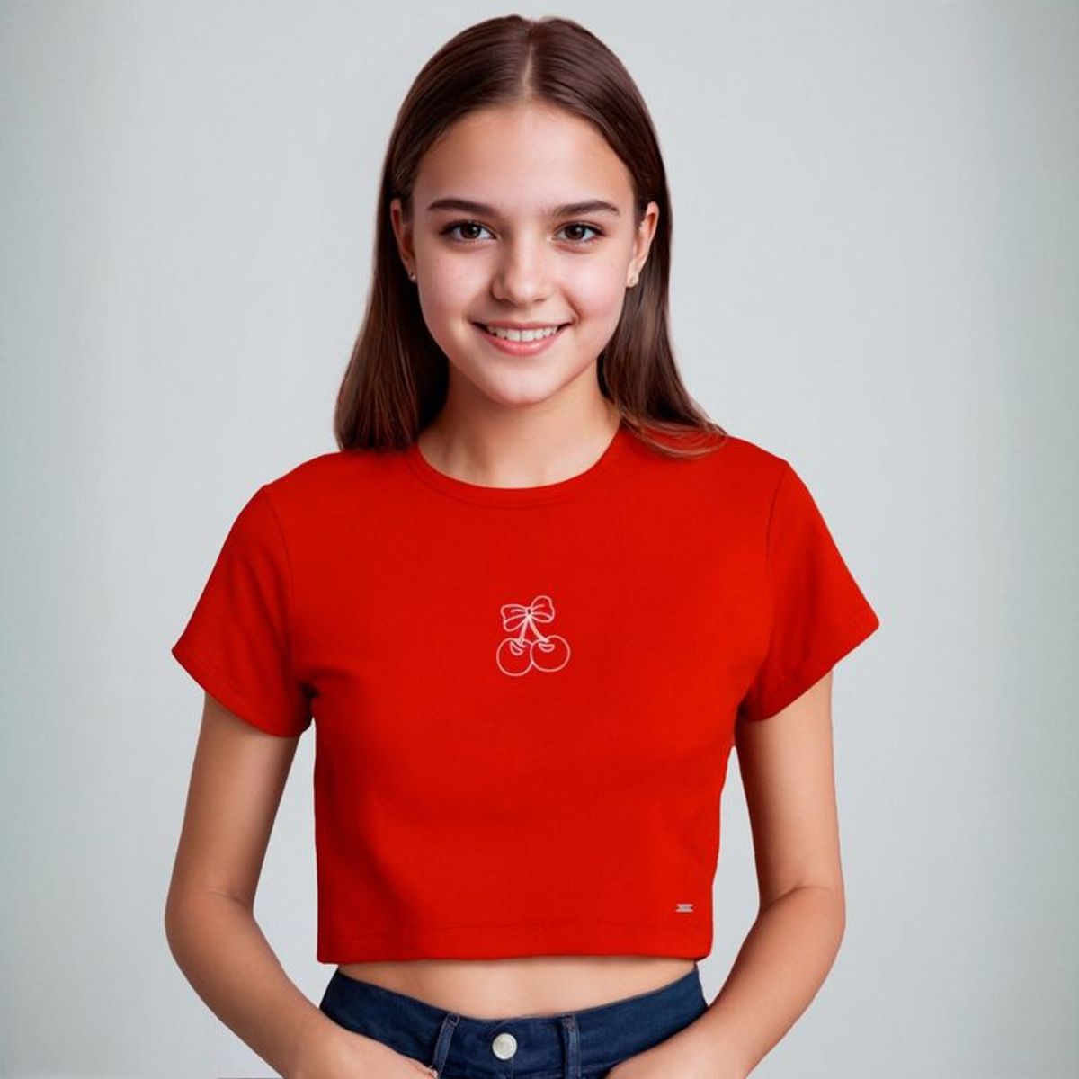 ELEVEN - Polo Eleven Crop Fit Niña Algodón Estampado Corazón