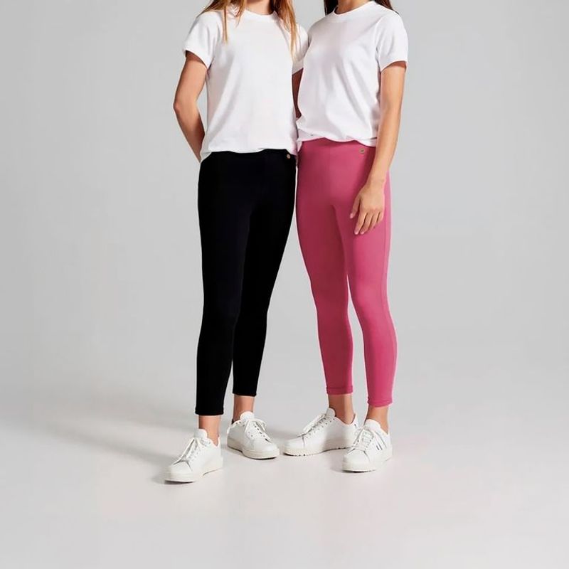 ELEVEN - Pack de 2 Leggins Eleven Niña Tiro Medio Algodón Estampado