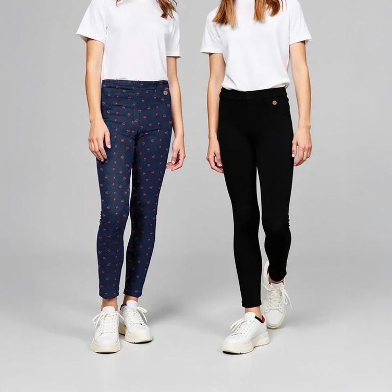 ELEVEN - Pack de 2 Leggins Eleven Niña Tiro Medio Algodón Estampado