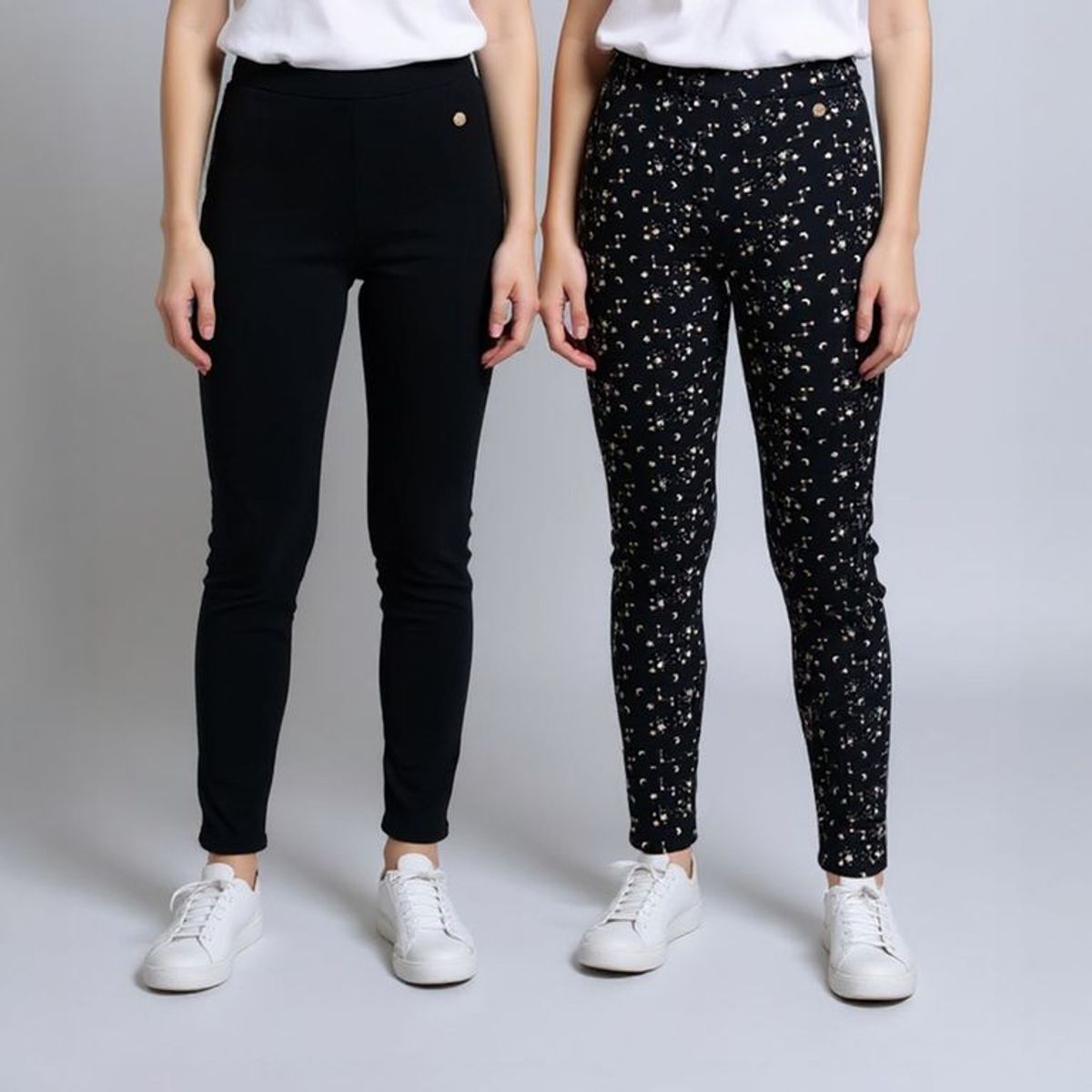 ELEVEN - Pack de 2 Leggins Eleven Niña Tiro Medio Algodón Estampado