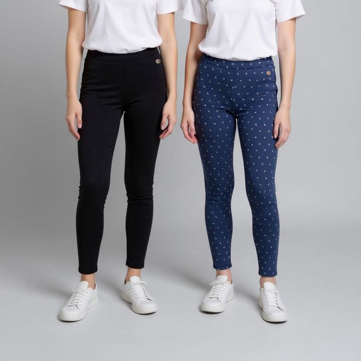 ELEVEN - Pack de 2 Leggins Eleven Niña Tiro Medio Algodón Estampado