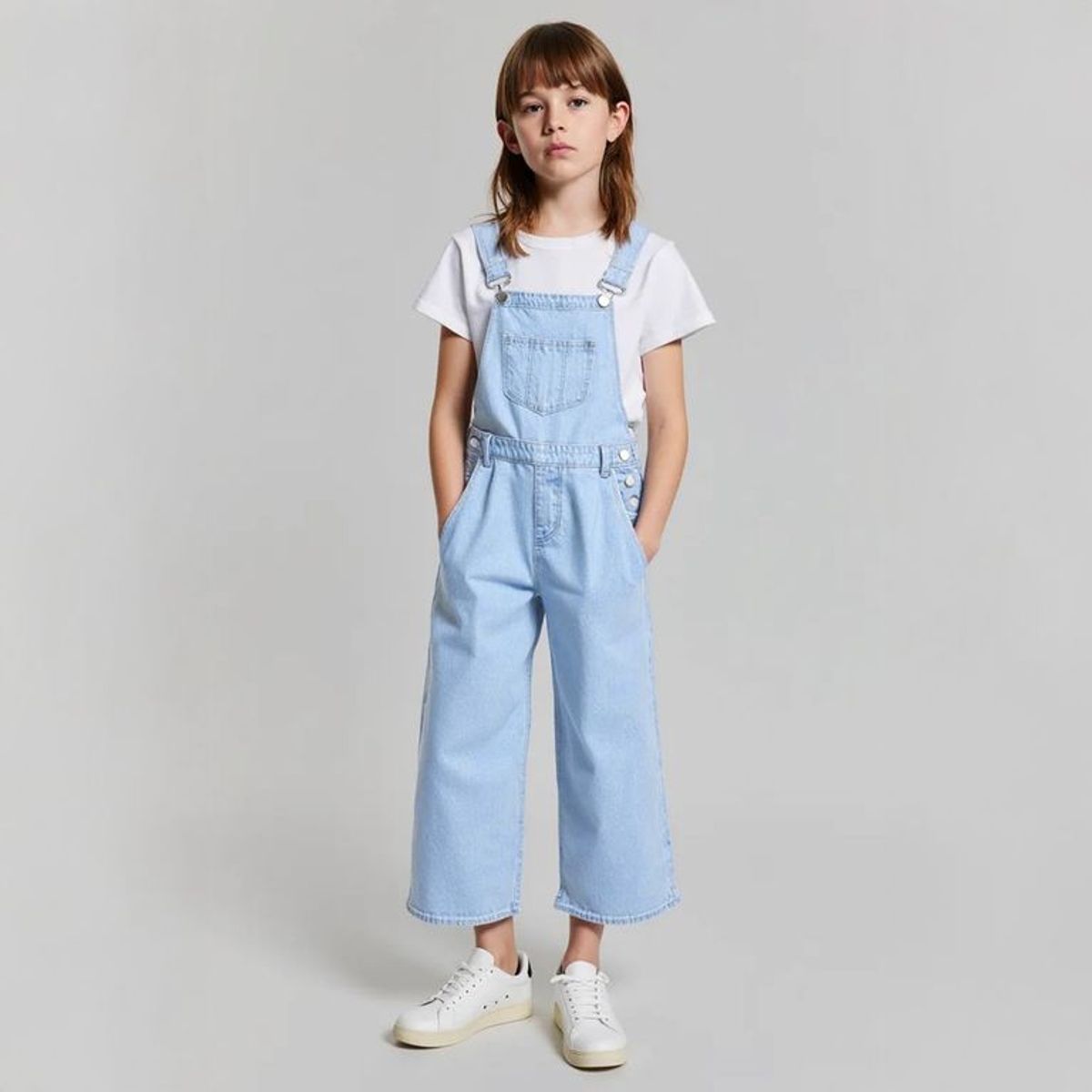 ELEVEN - Overol Eleven Casual Algodón Niña Diseño Liso