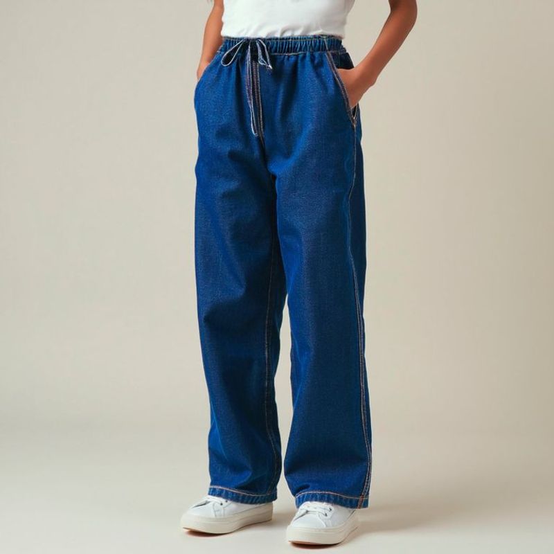 ELEVEN - Jeans Eleven Casual Denim Algodón Niña Tiro Medio