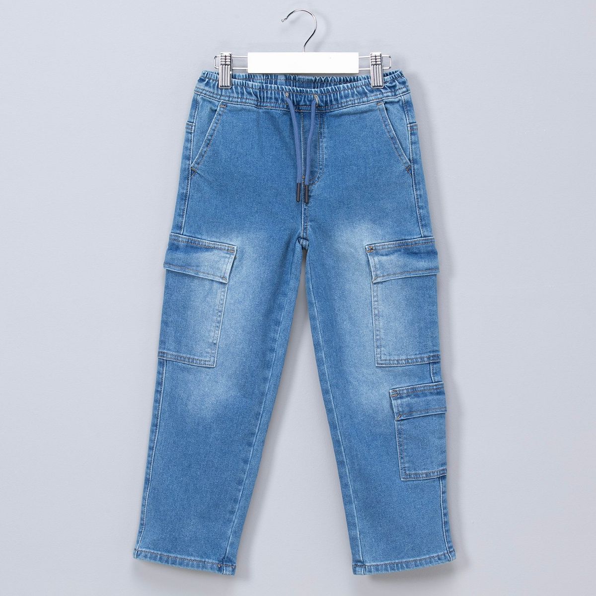 YAMP - Jeans Yamp Cargo Cintura Elásticada Denim Niño