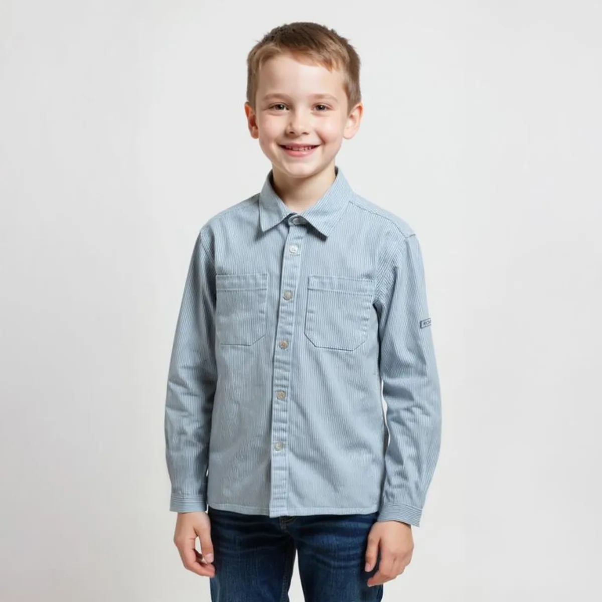 YAMP - Camisa Denim Rayas Niño Yamp Manga Larga Algodón