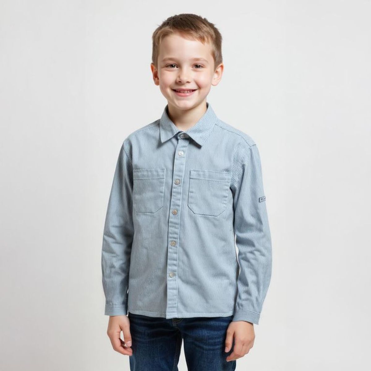 YAMP - Camisa Denim Rayas Niño Yamp Manga Larga Algodón