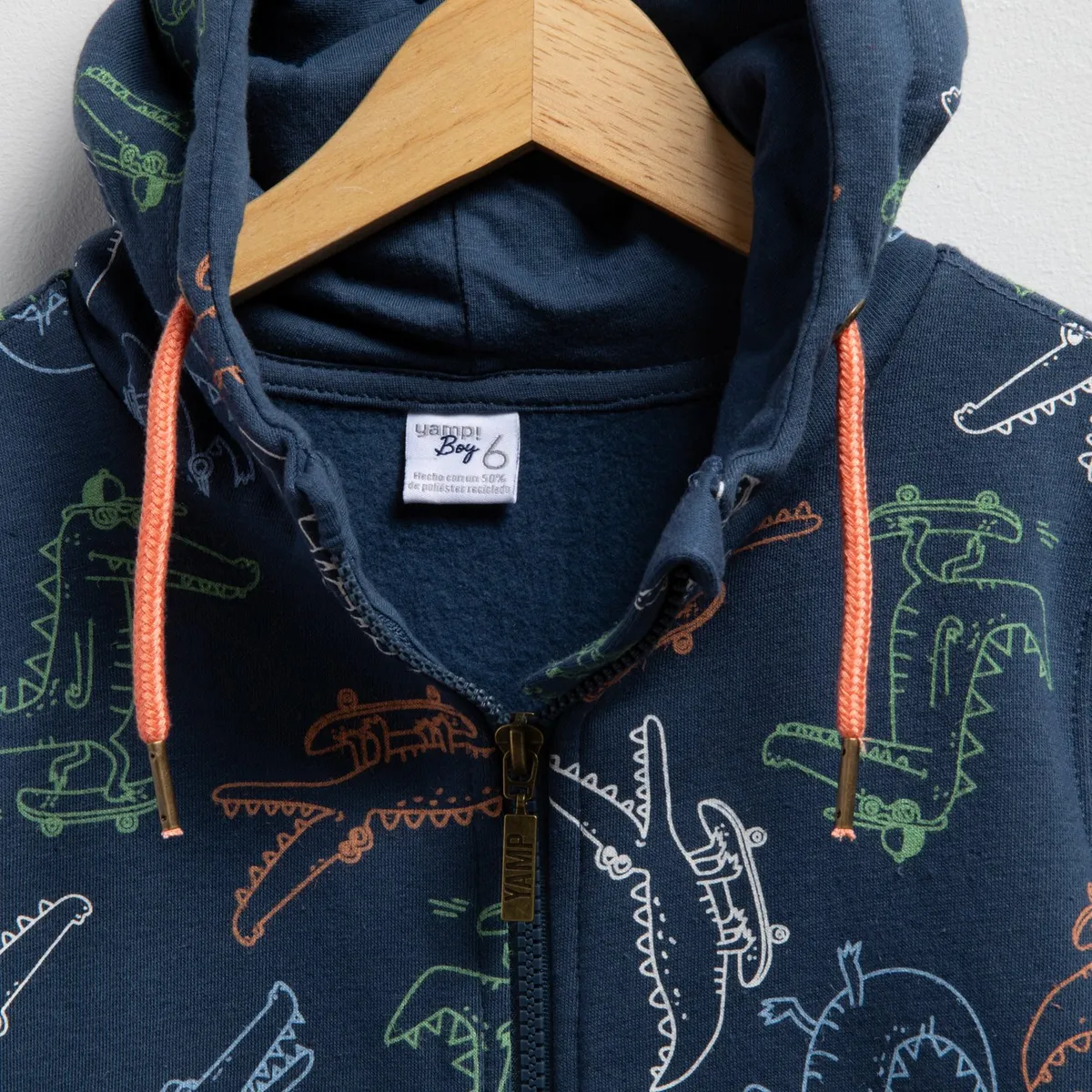 YAMP - Polera con Capucha Yamp Estampado Niño