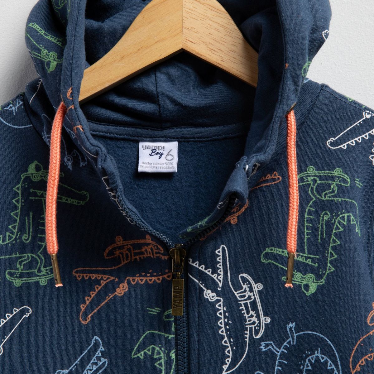 YAMP - Polera con Capucha Yamp Estampado Niño