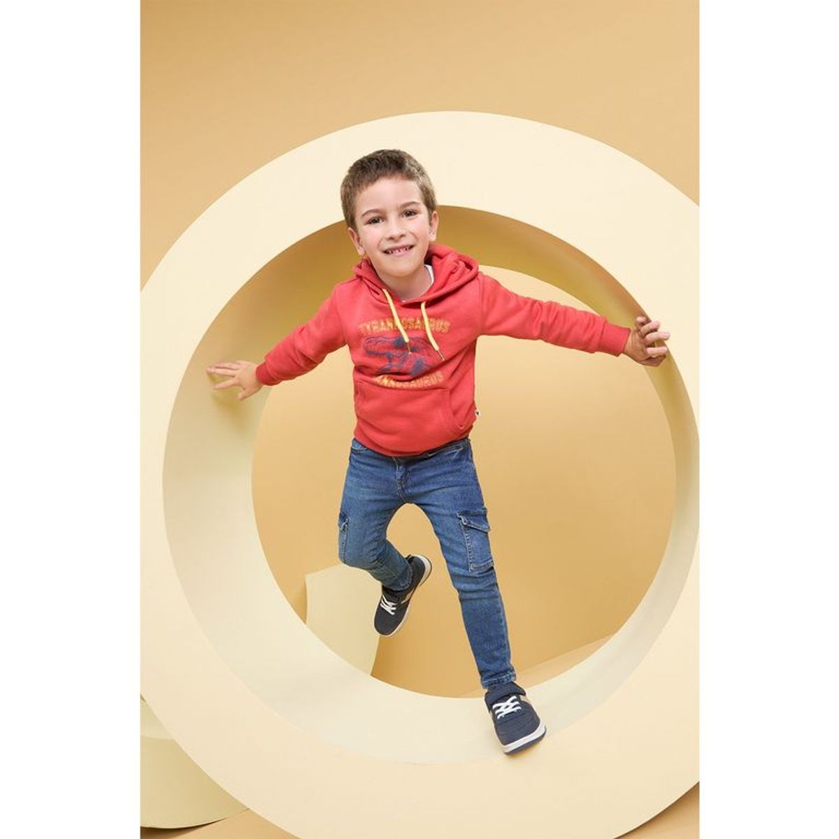 YAMP - Polera con Capucha Yamp Estampado Niño