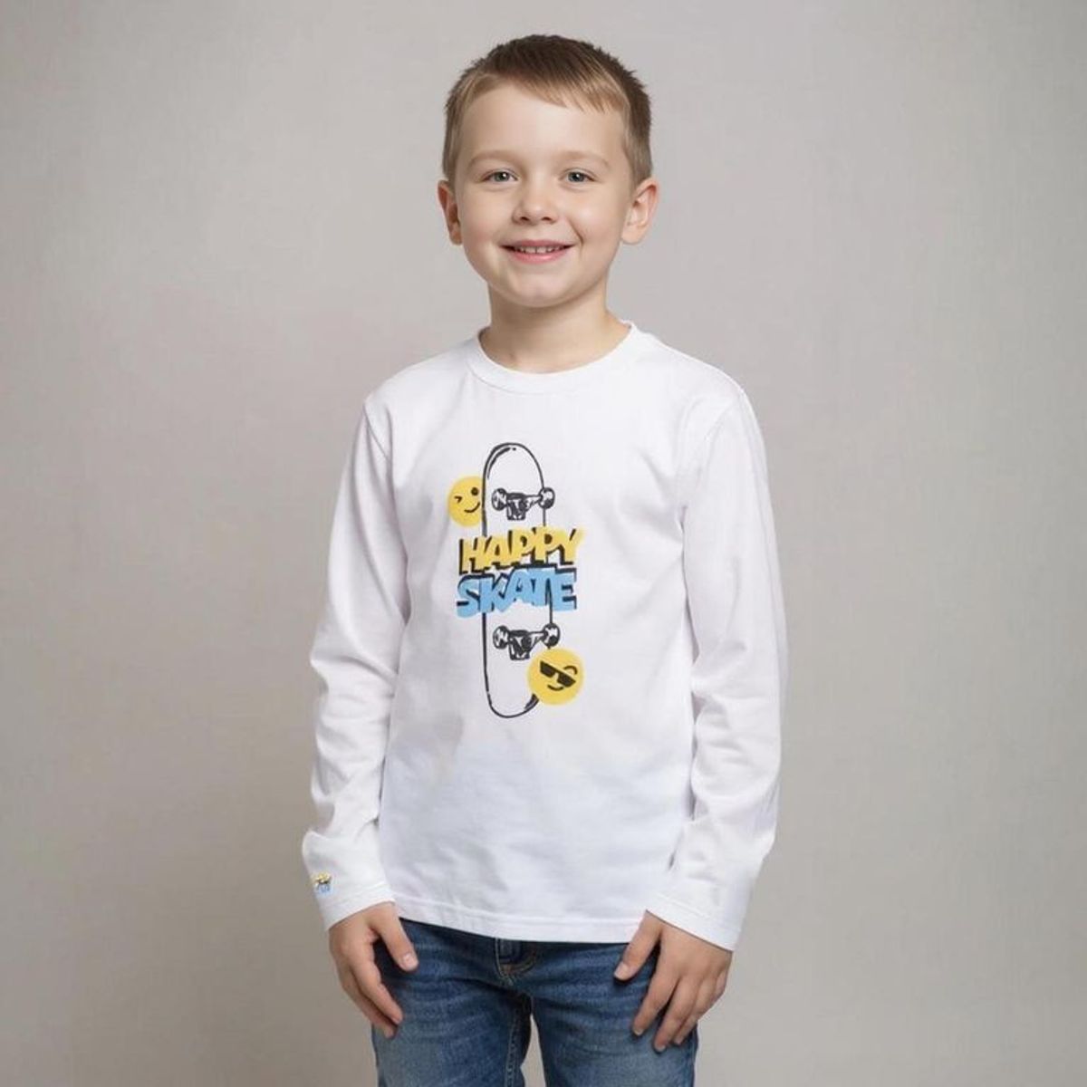 YAMP - Polo Manga Larga Algodón Estampada Niño Yamp Casual