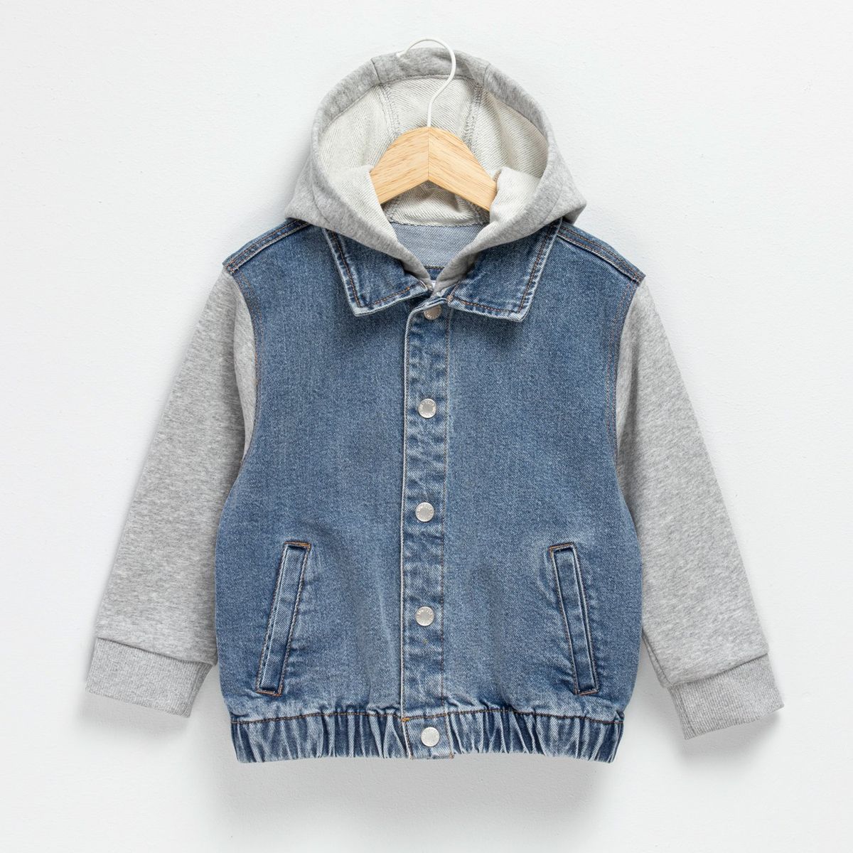 YAMP - Casaca Denim con Capucha Yamp Niño Manga Larga Azul