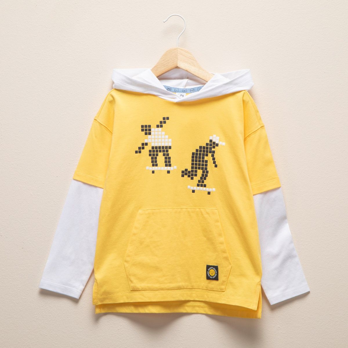 YAMP - Polo Algodón con Capucha Yamp Estampada Manga Larga Niño