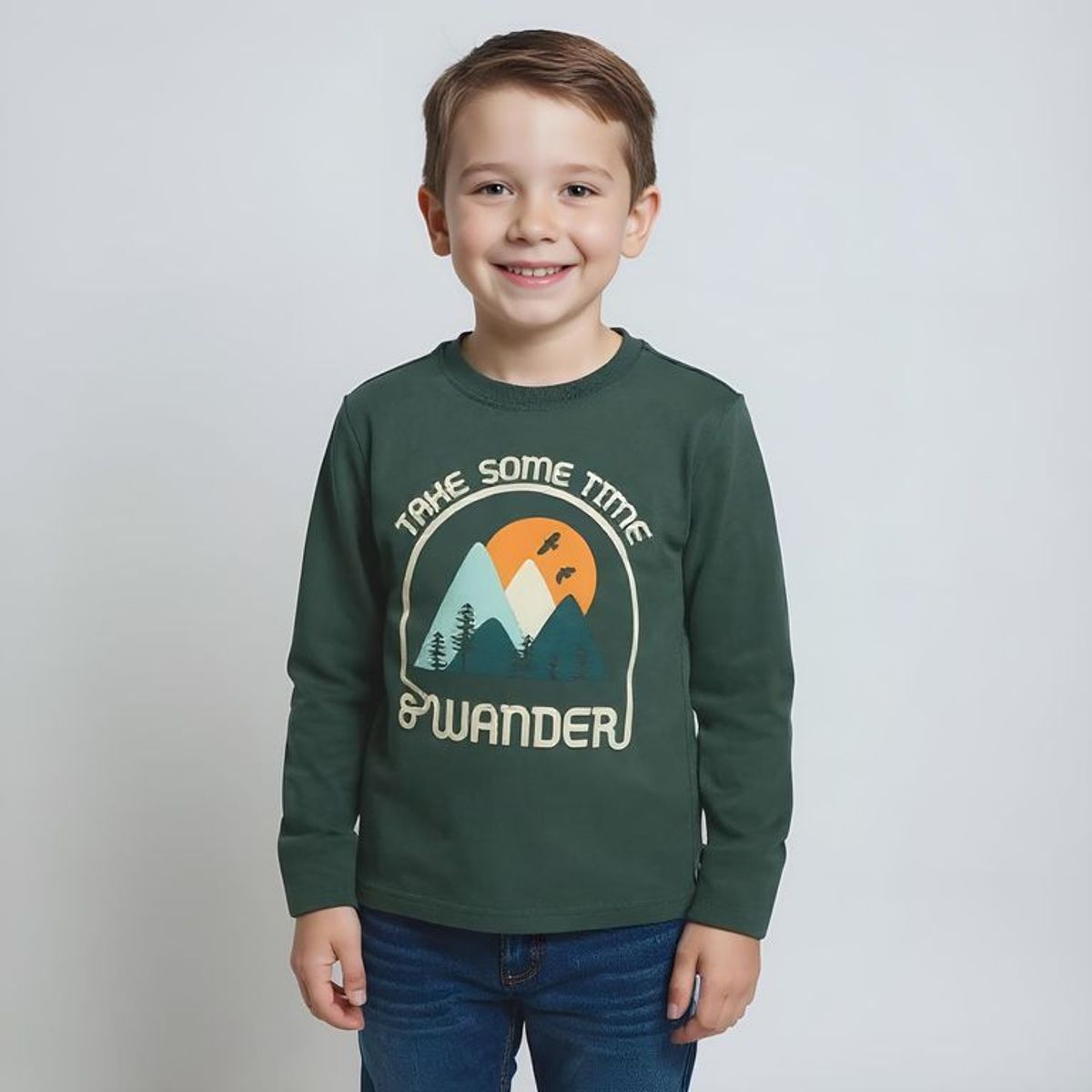 YAMP - Polo Manga Larga Algodón Yamp Estampada Casual Niño