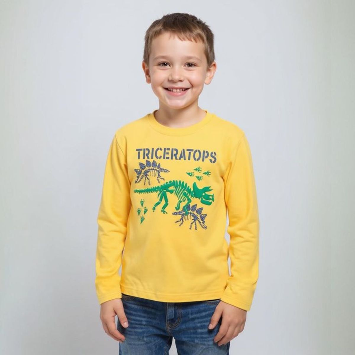 YAMP - Polo Manga Larga Algodón Yamp Estampada Casual Niño