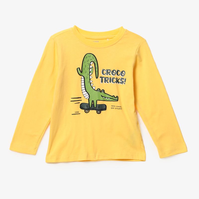 YAMP - Polo Manga Larga Algodón Yamp Estampada Casual Niño