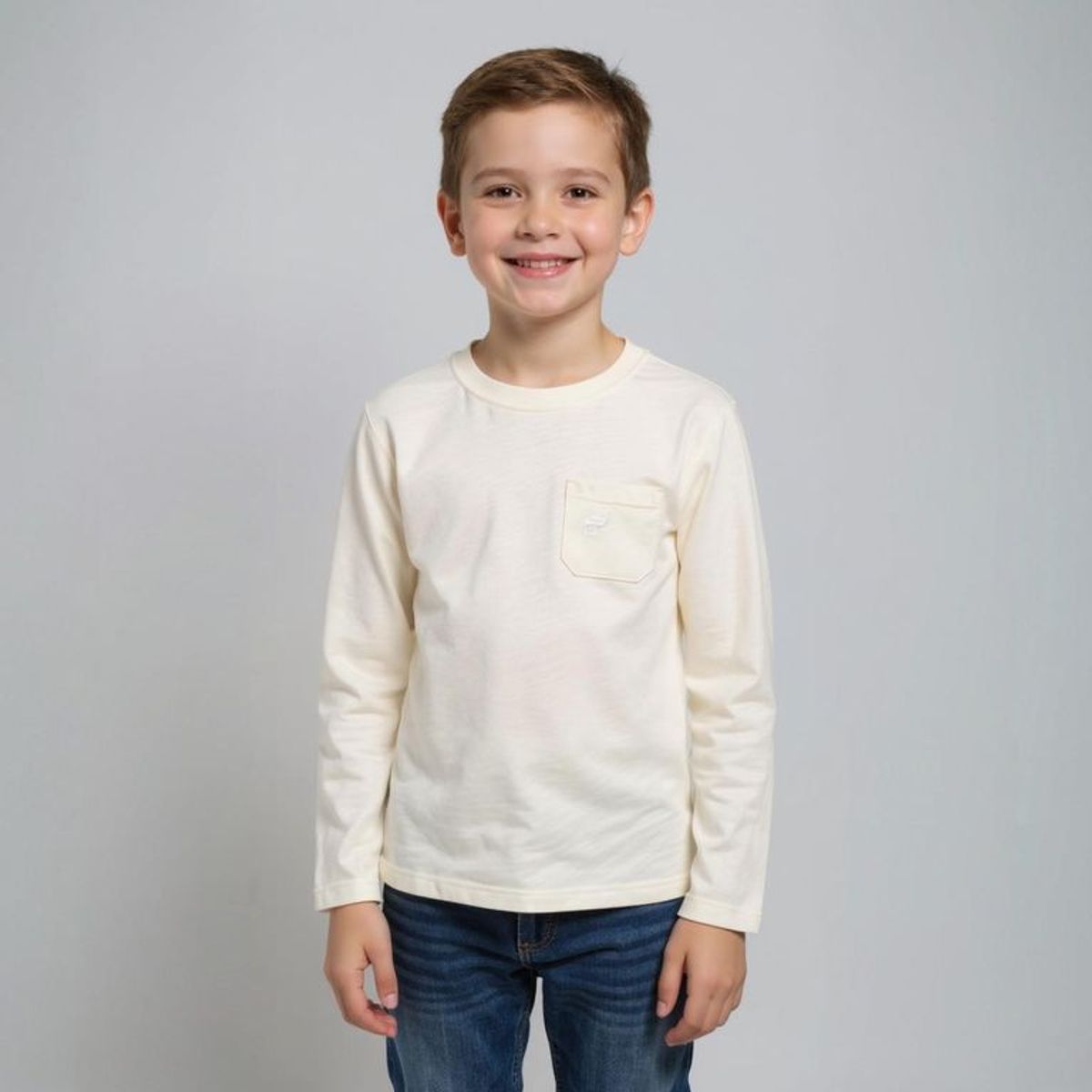 YAMP - Polo Manga Larga Algodón Niño Yamp Diseño Liso Casual