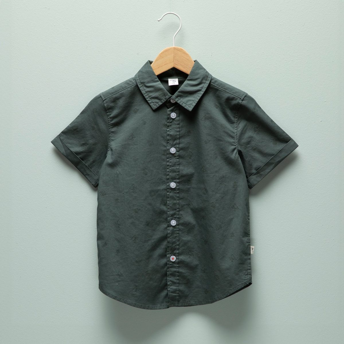 YAMP - Camisa Yamp Estampada Manga Corta Algodón Niño