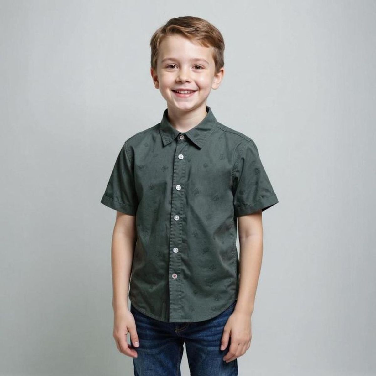 YAMP - Camisa Yamp Estampada Manga Corta Algodón Niño