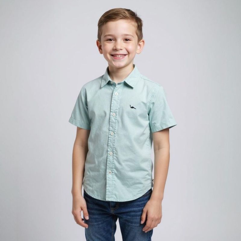 YAMP - Camisa Yamp Estampada Manga Corta Algodón Niño