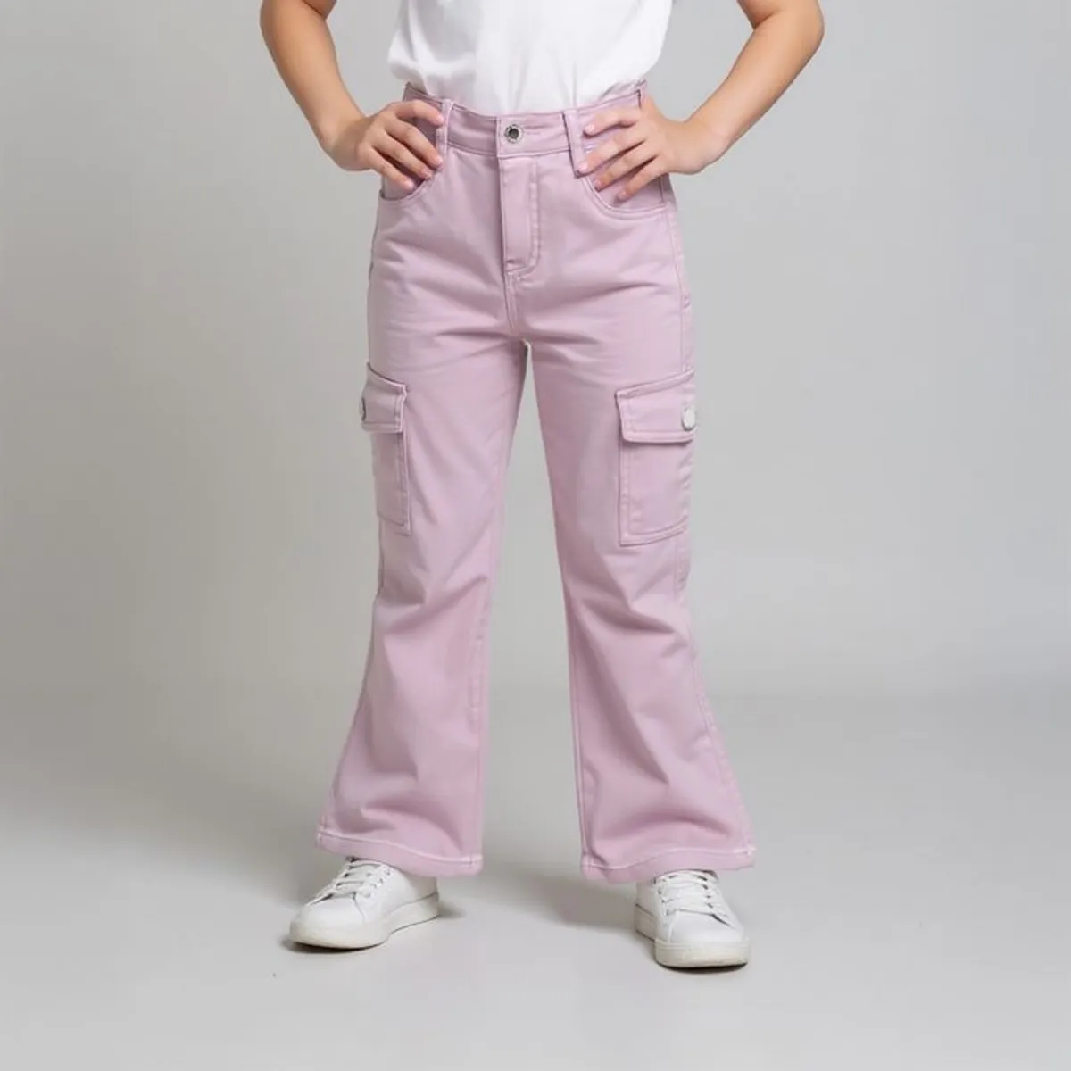 YAMP - Pantalón Cargo Yamp Niña Algodón Tiro Medio Casual