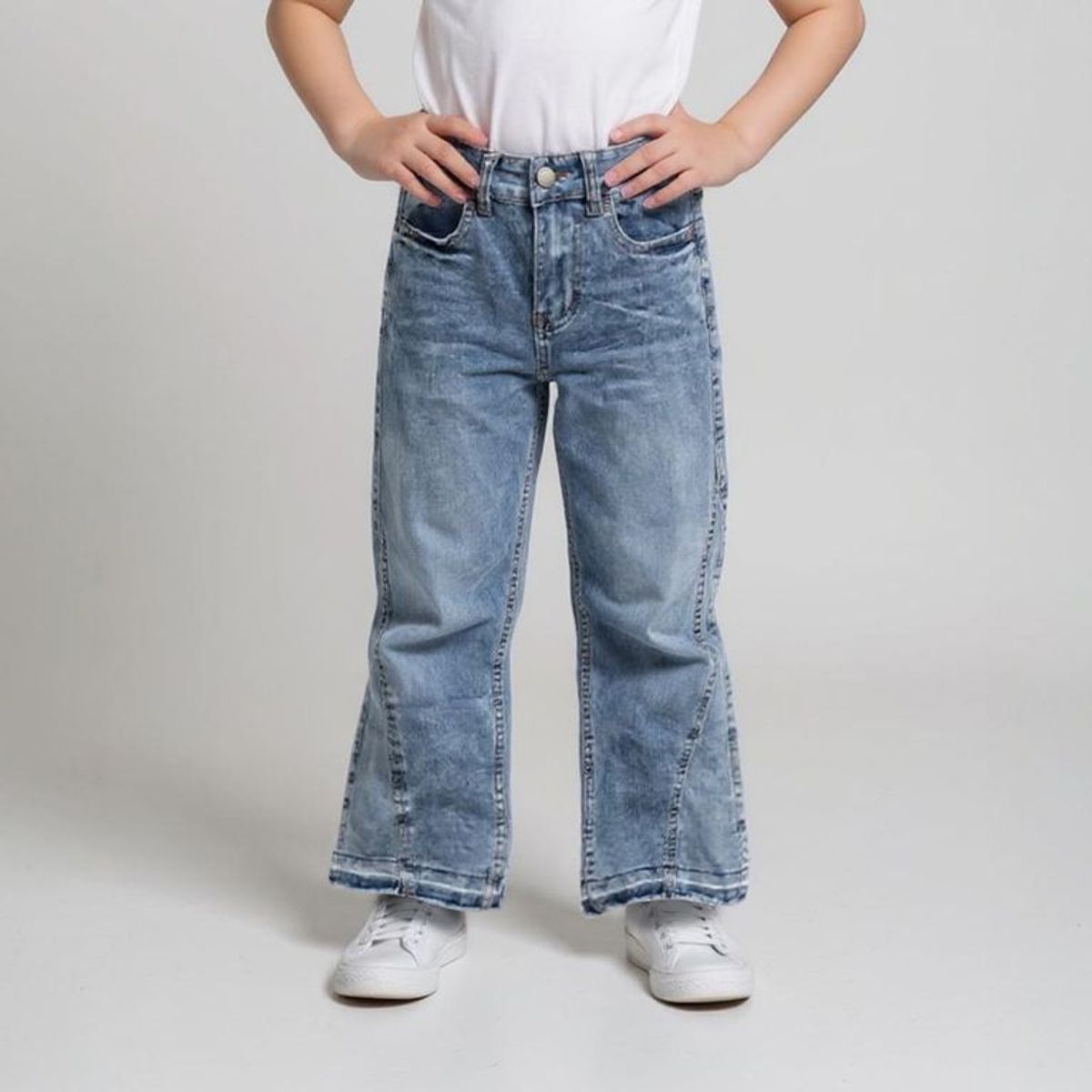 YAMP - Jeans Yamp Wide Leg Denim Casual Niña Tiro Medio