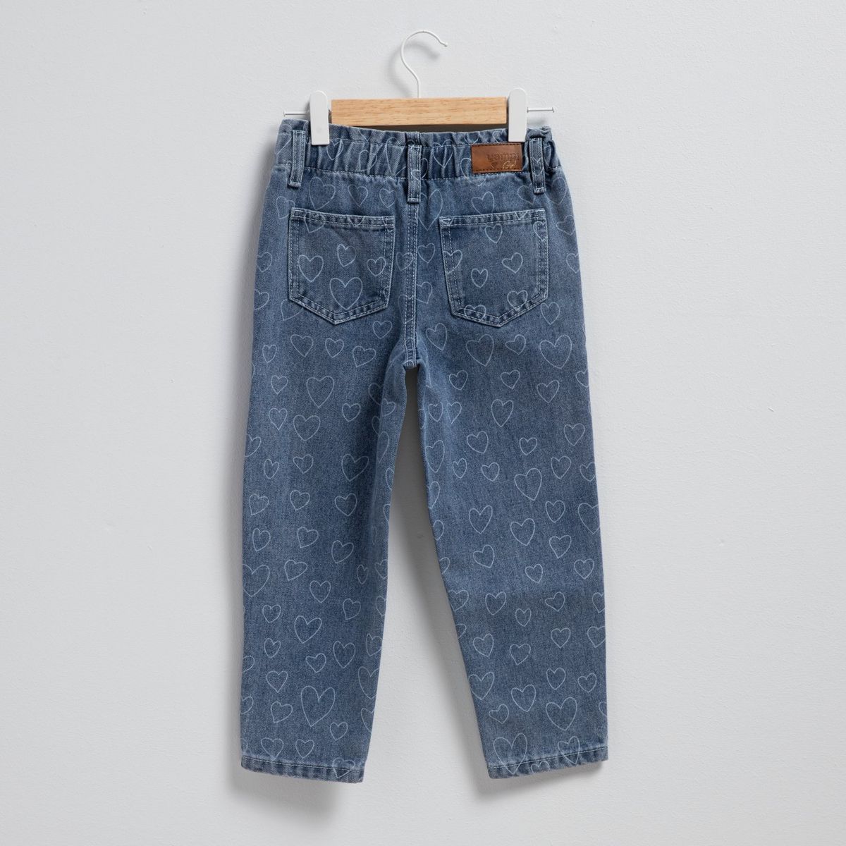 YAMP - Jeans Yamp Denim Corazones Niña Cintura Elásticada