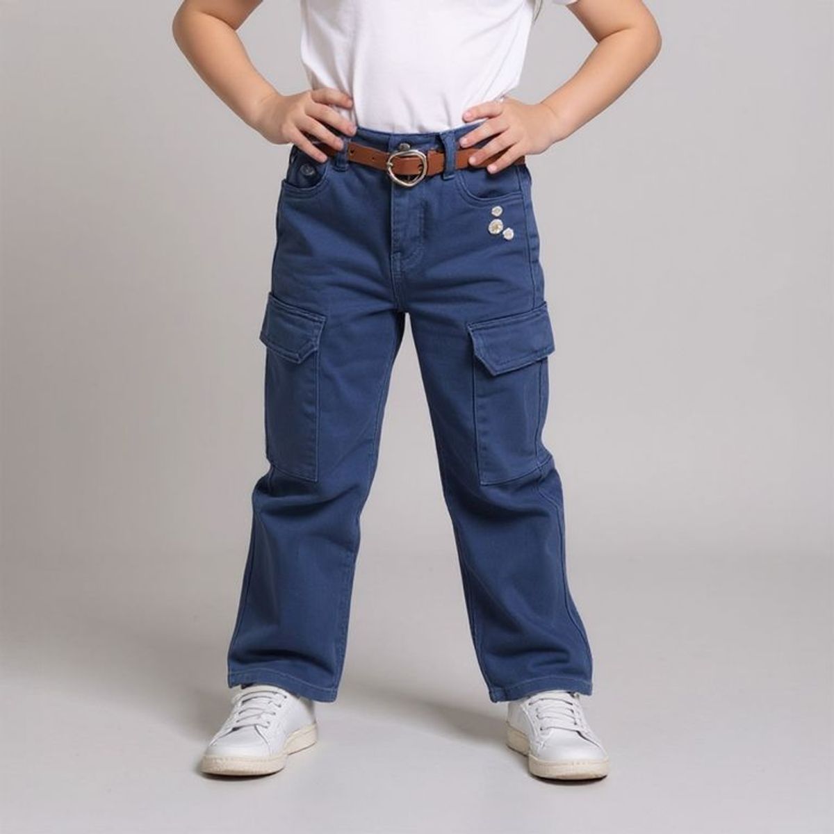 YAMP - Pantalón Cargo con Cinturón Niña Yamp Algodón