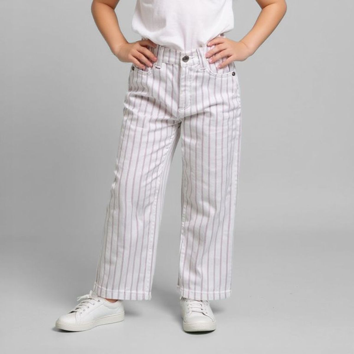 YAMP - Pantalón Yamp Casual Algodón Rayas Wide Leg Niña