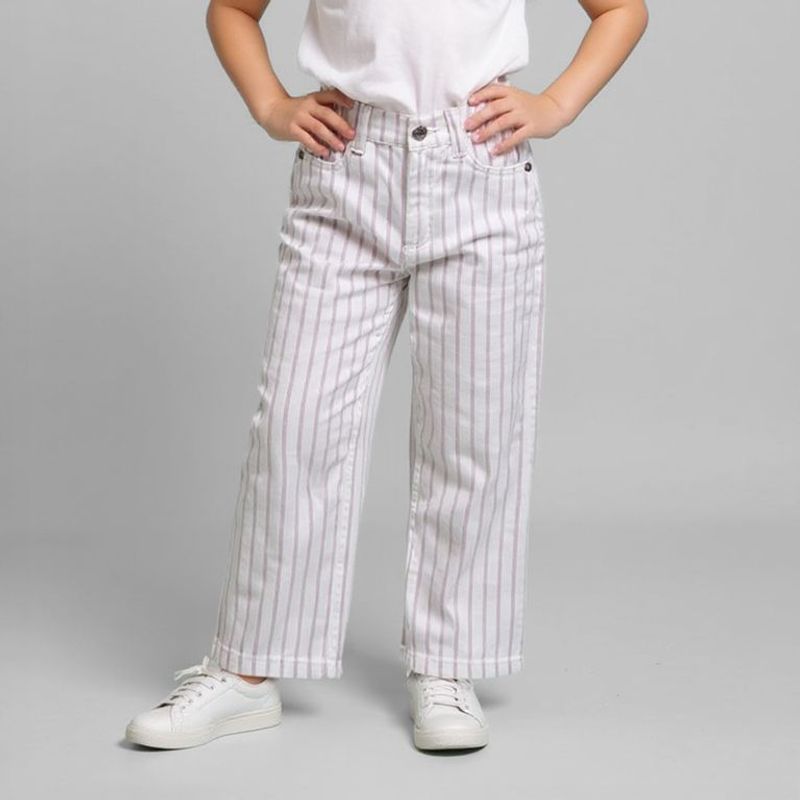 YAMP - Pantalón Yamp Casual Algodón Rayas Wide Leg Niña