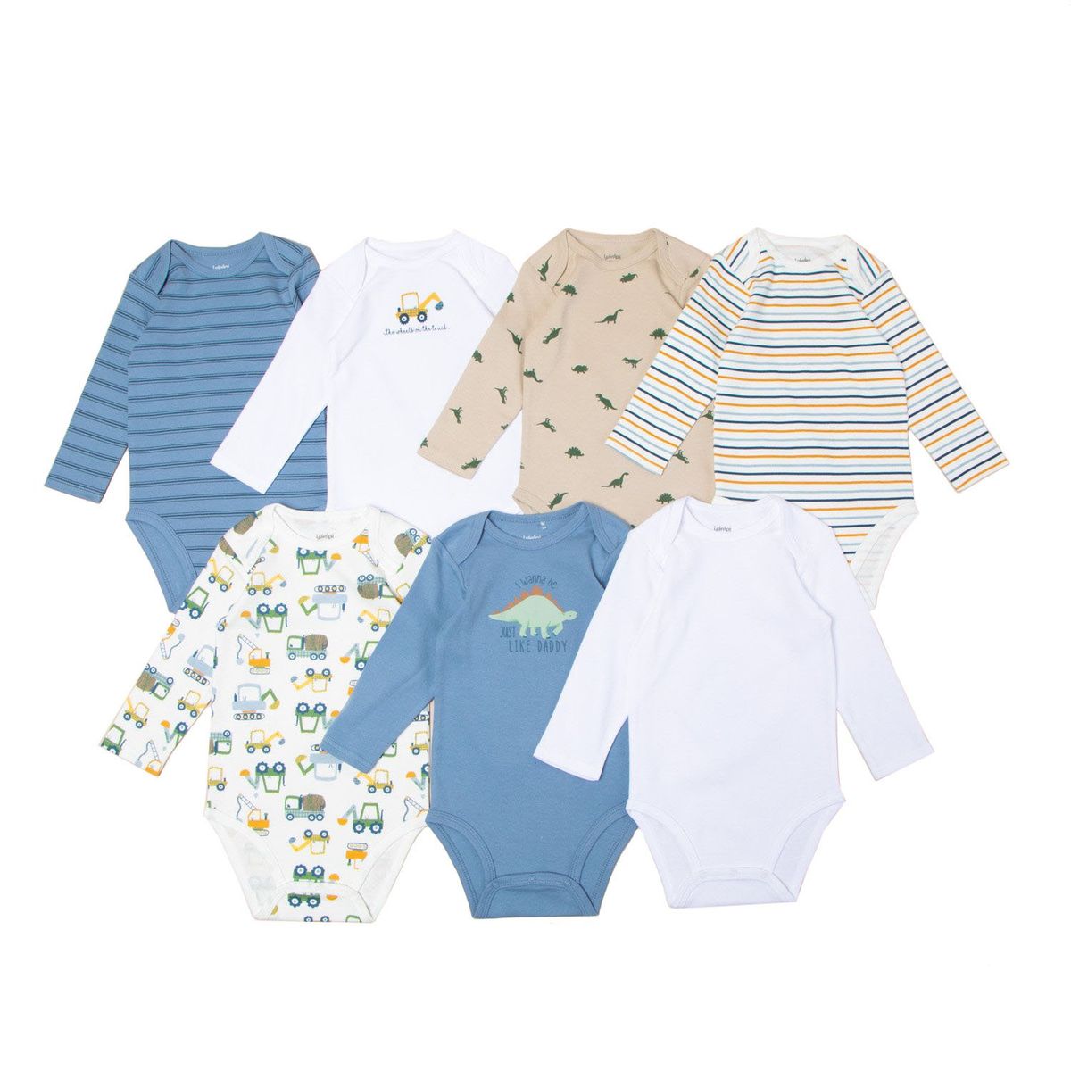 YAMP - Pack de 7 Bodys Manga Larga Algodón Yamp Bebé Niño