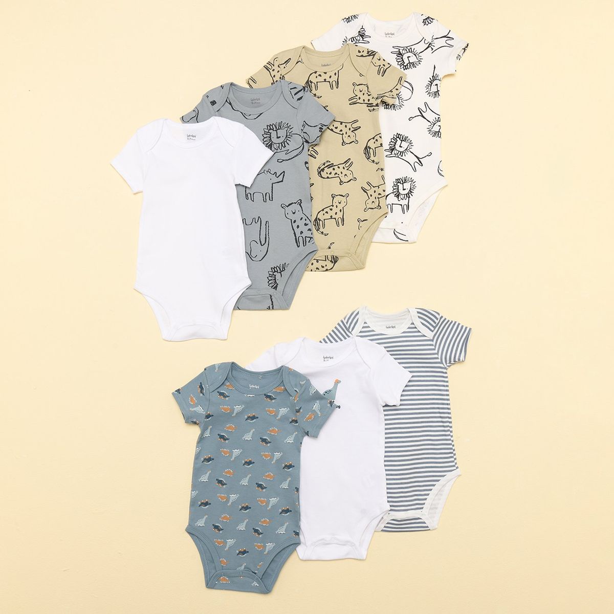 YAMP - Body Bebé Niño Pack X7 Algodón Yamp