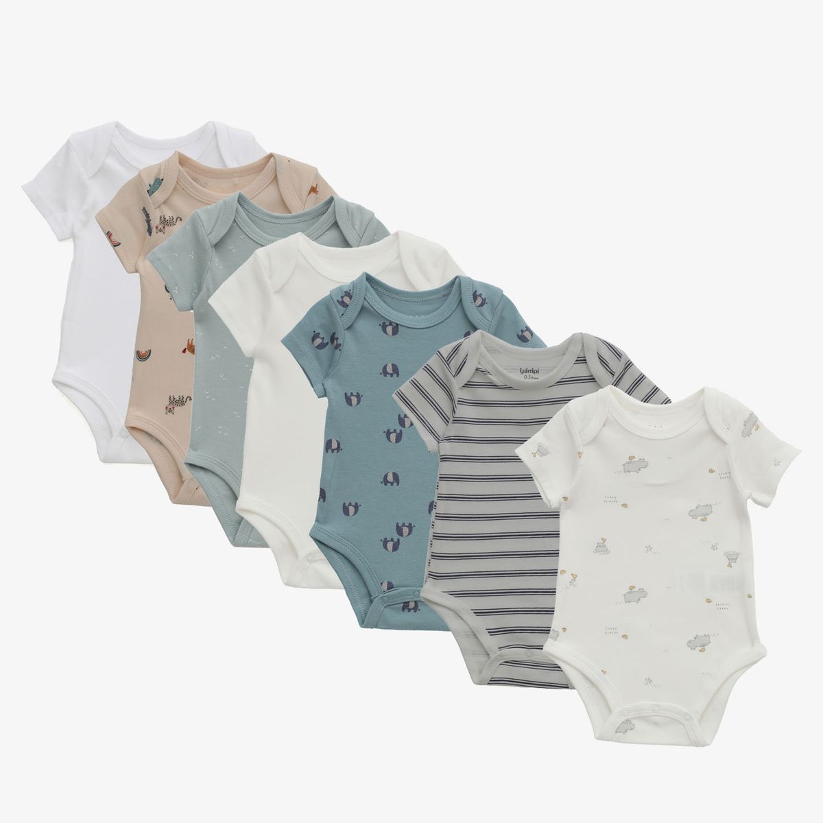 YAMP - Body Bebé Niño Pack X7 Algodón Yamp