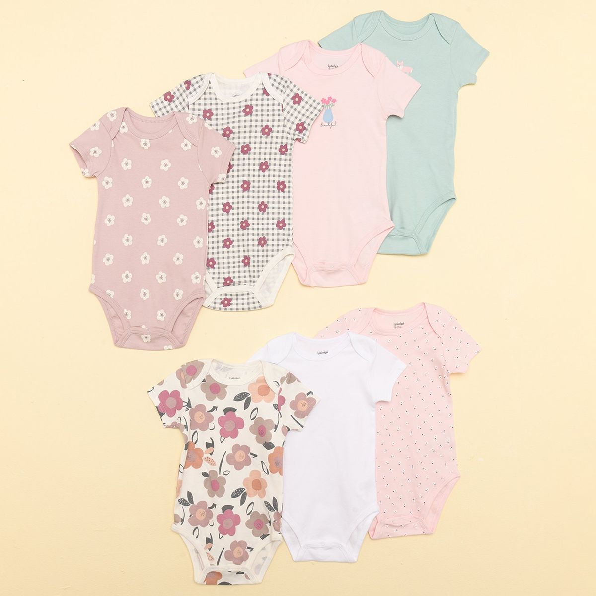 YAMP - Body Bebé Niña Pack X7 Algodón Yamp