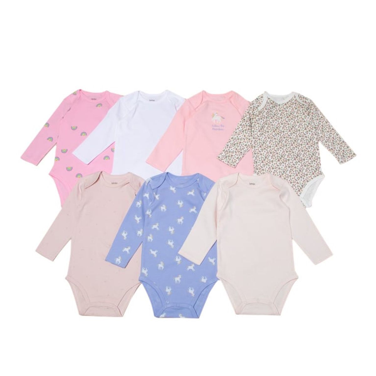 YAMP - Pack de 7 Bodys Yamp Algodón Manga Larga Bebé Niña Estampados