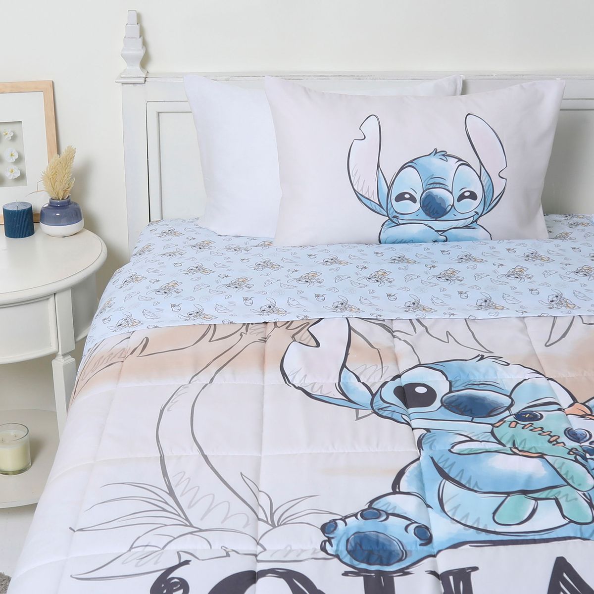 DISNEY - Juego De Cama: Edredón + Juego De Sábanas Stitch Disney