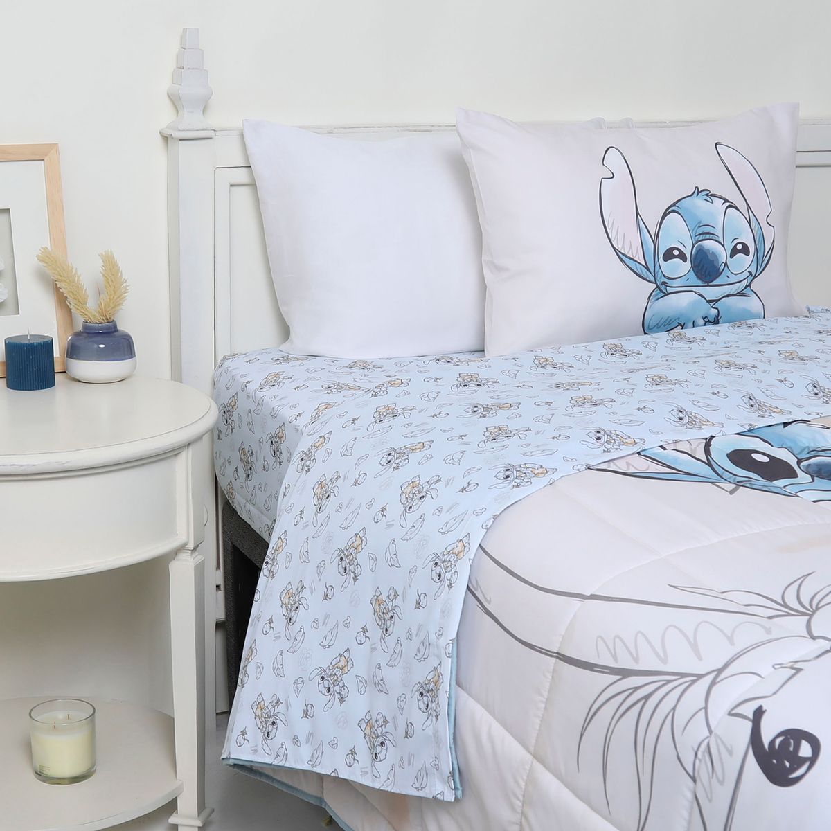 DISNEY - Juego De Cama: Edredón + Juego De Sábanas Stitch Disney