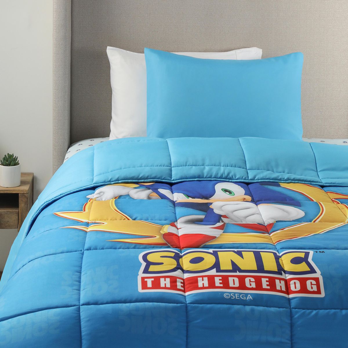 SONIC - Juego De Cama: Edredón + Juego De Sábanas Sonic