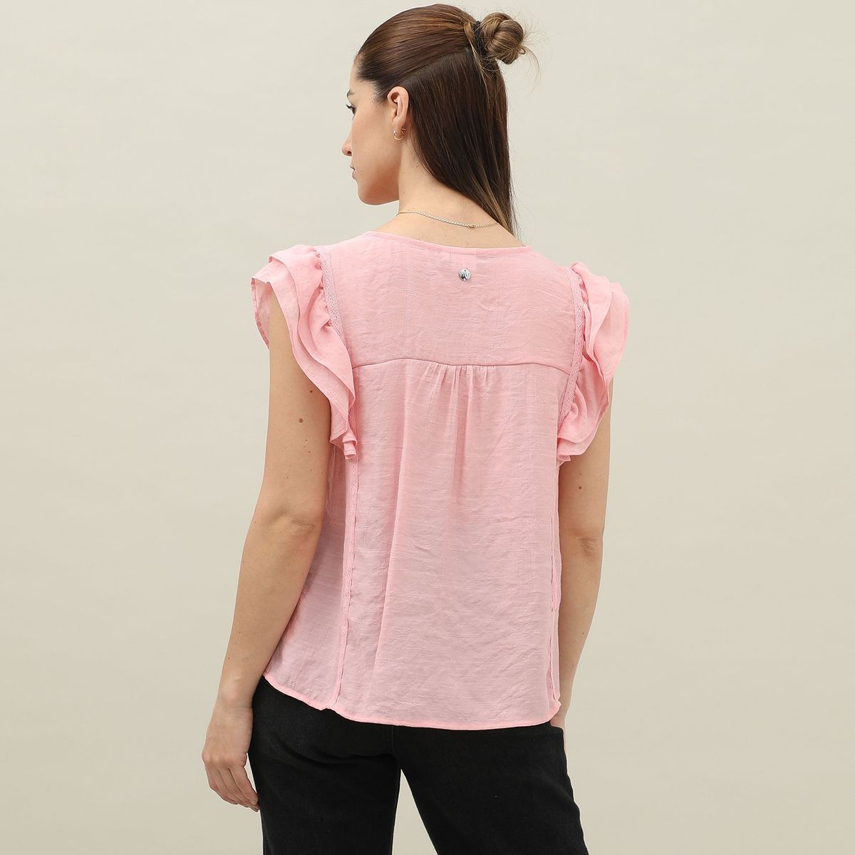 ELLE - Blusa Manga Corta Casual Mujer Elle