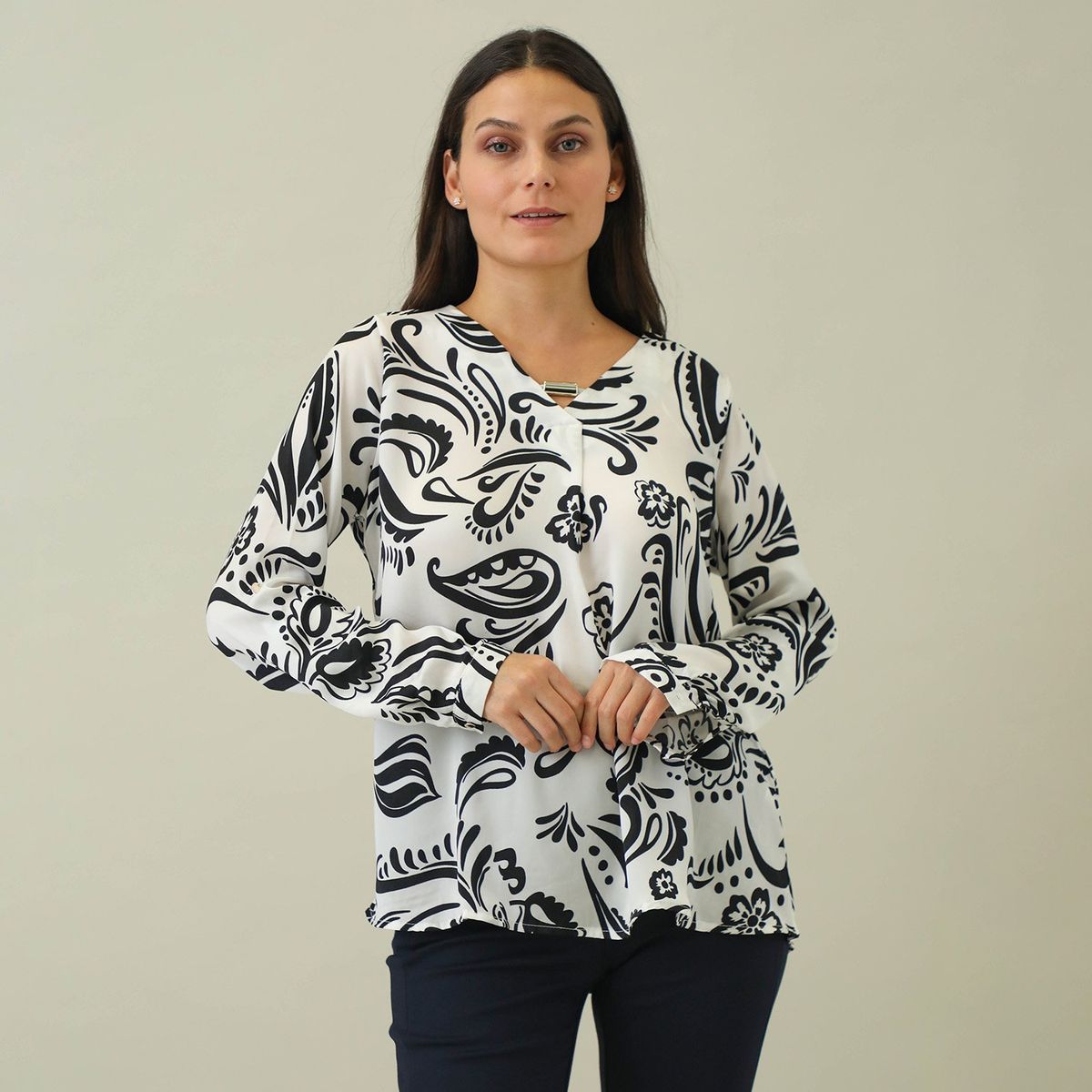 STEFANO COCCI - Blusa Manga Larga Casual Mujer Newport