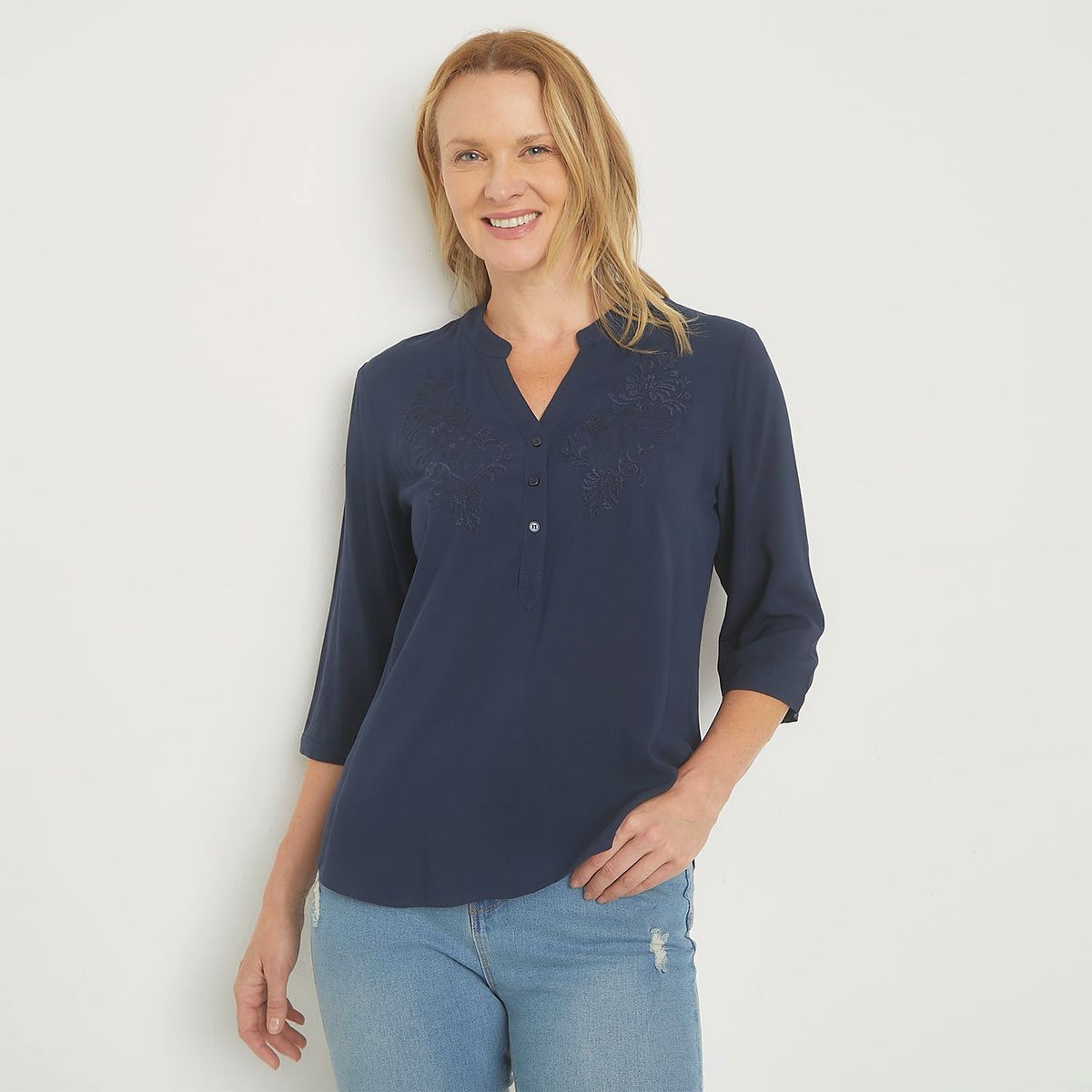 NEWPORT - Blusa Manga Larga Casual Mujer Newport